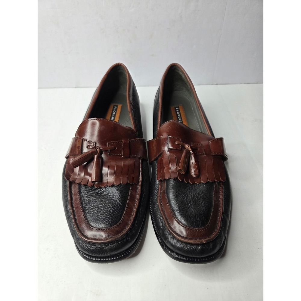 Florsheim Imperial Mens 10‎ EEE Two Tone Black Brown Kiltie Tassel Loafers 18207